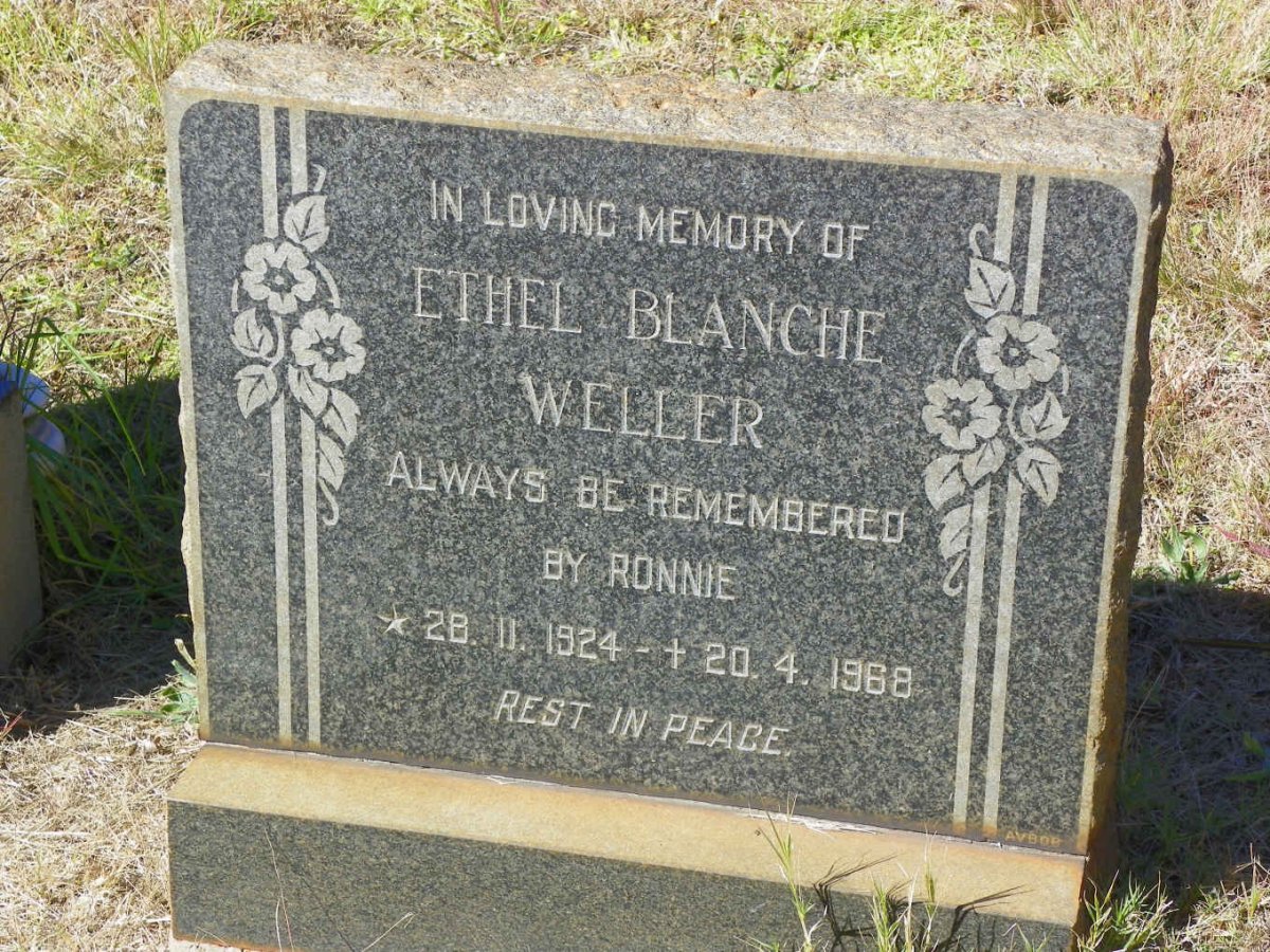 WELLER Ethel Blanche 1924-1968