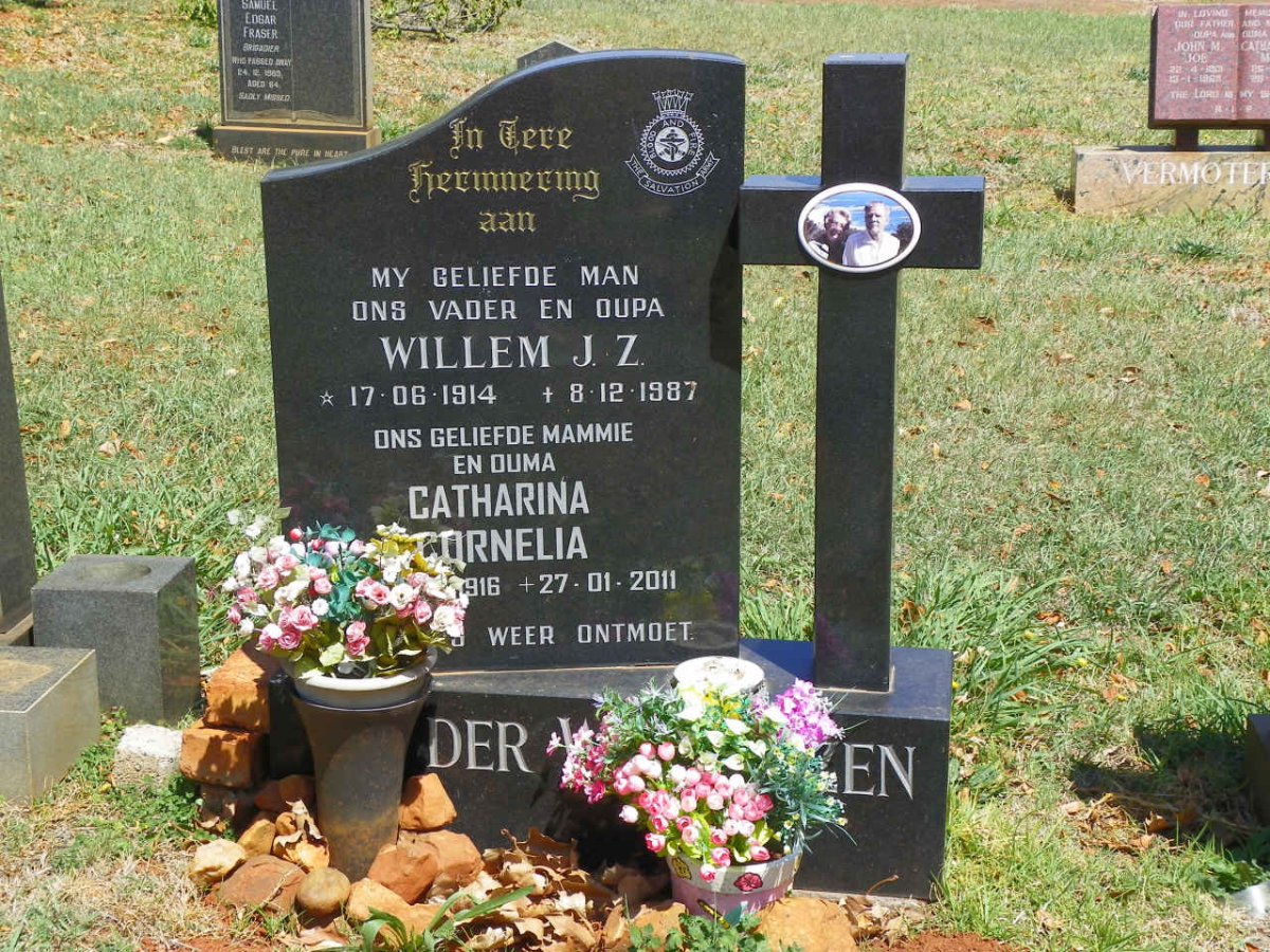 WESTHUIZEN Willem J.Z., van der 1914-1987 &amp; Catharina Cornelia 1916-2011