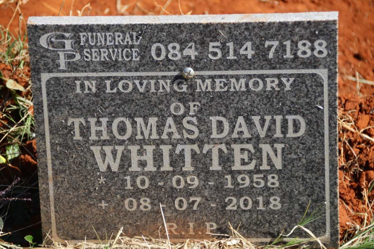 WHITTEN Thomas David 1958-2018