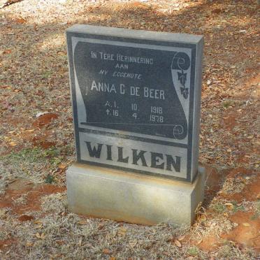 WILKEN Anna C. de Beer 1918-1978