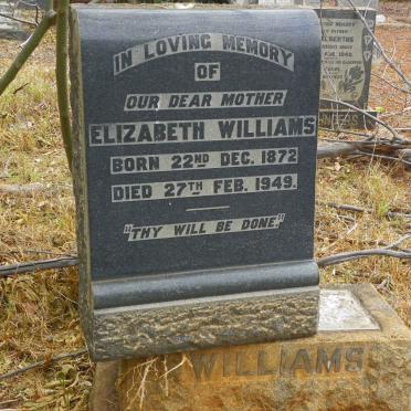 WILLIAMS Elizabeth 1872-1949