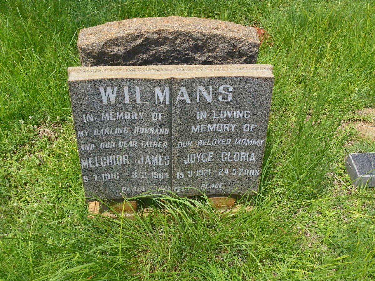 WILMANS Melchior James 1916-1964 &amp; Joyce Gloria 1921-2008