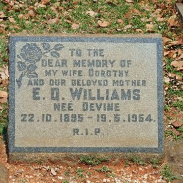 WILLIAMS E.D. nee DEVINE 1895-1954