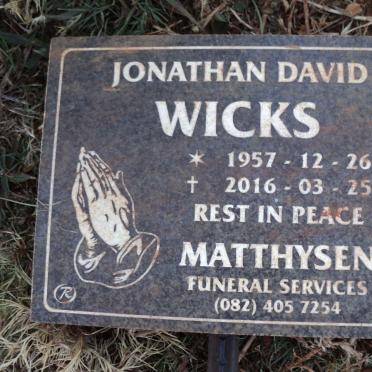 WICKS Jonathan David 1957-2016