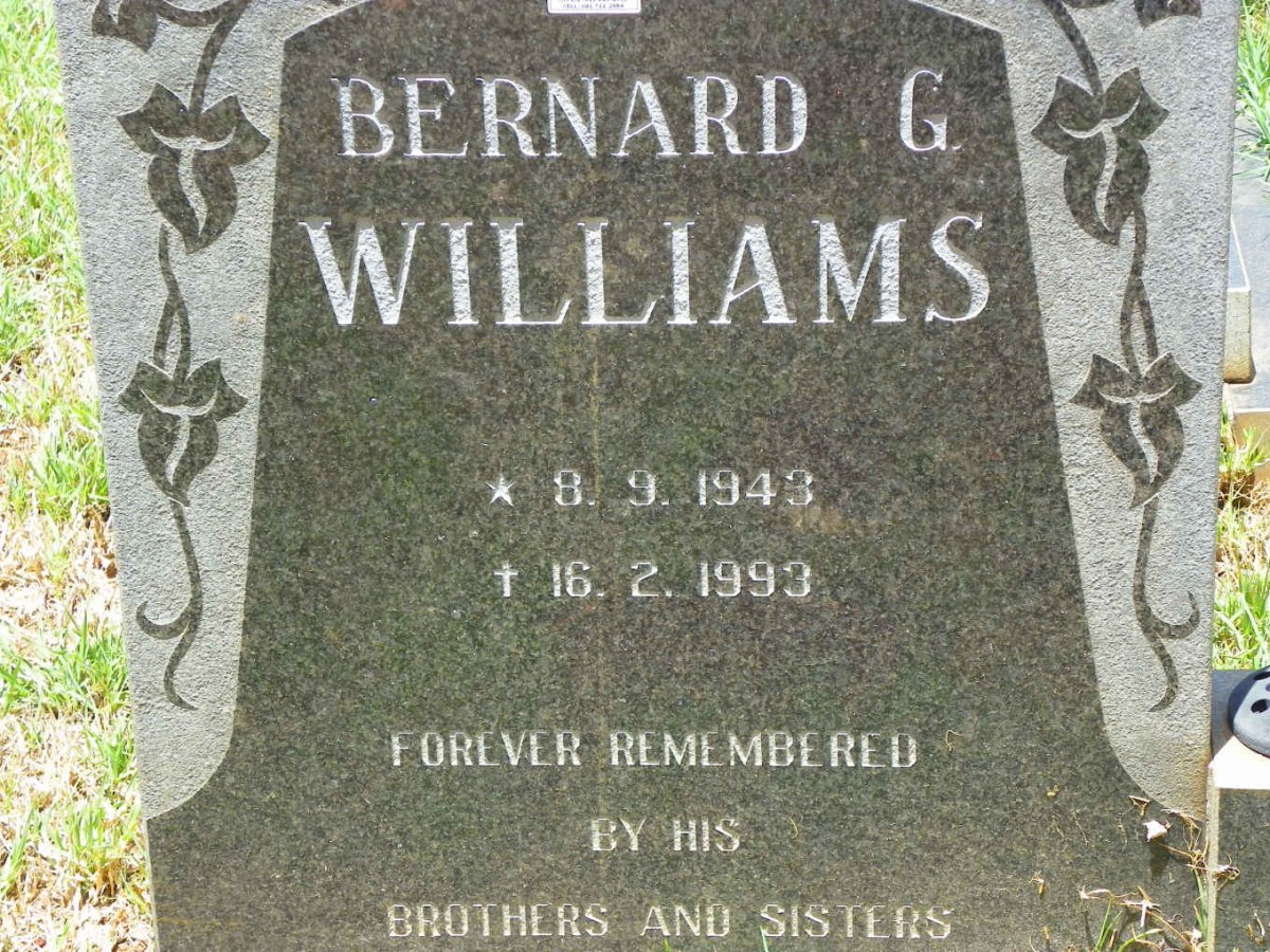 WILLIAMS Bernard G. 1943-1993