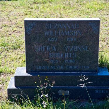 WILLIAMSON Suzannah 1899-1984 :: ROBERTS Sheila Yvonne  1925-2008