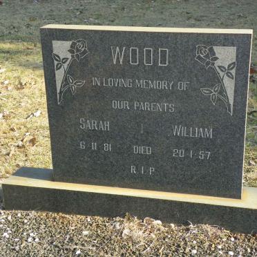 WOOD William -1957 &amp; Sarah -1981