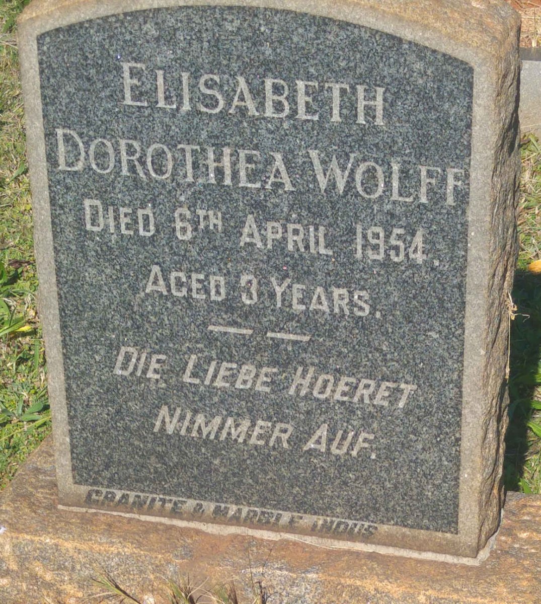 WOLFF Elisabeth Dorothea -1954