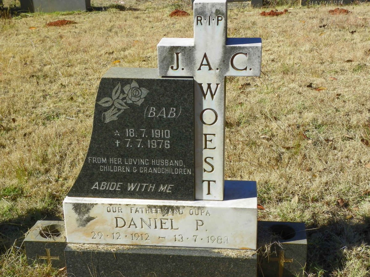 WOEST Daniel P. 1912-1983 &amp; J.A.C. 1910-1976