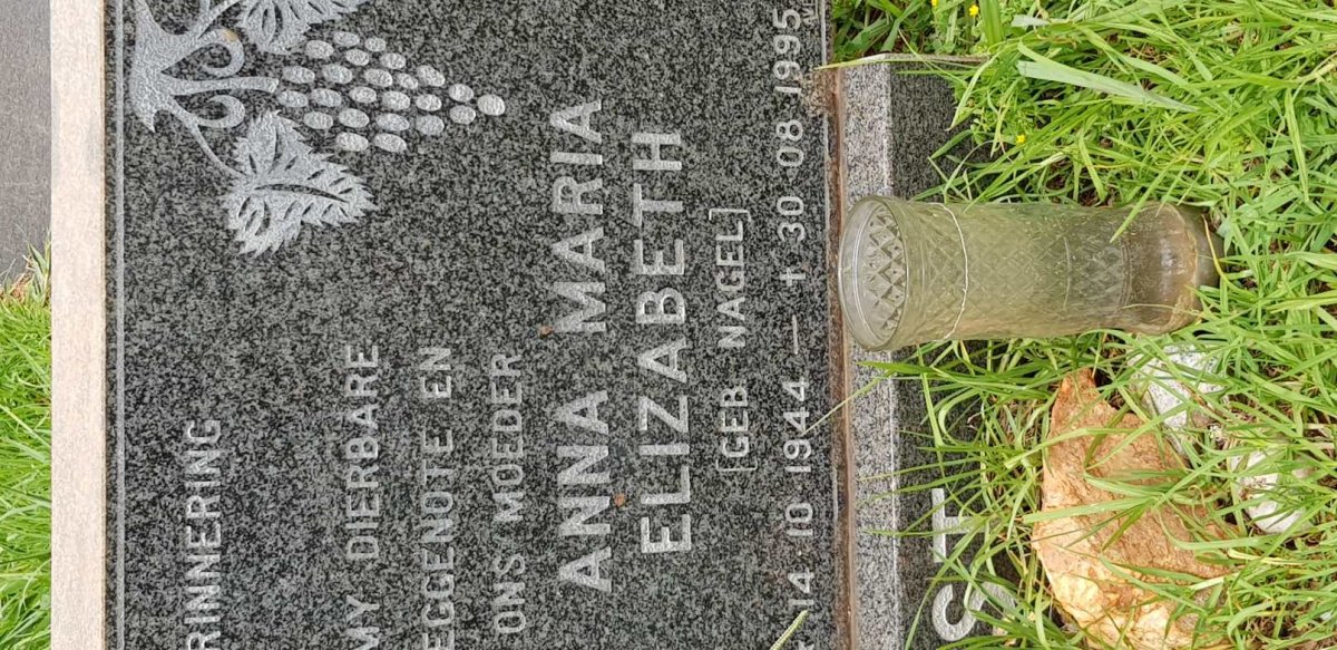 WOEST Anna Maria Elizabeth nee NAGEL 1944-1995