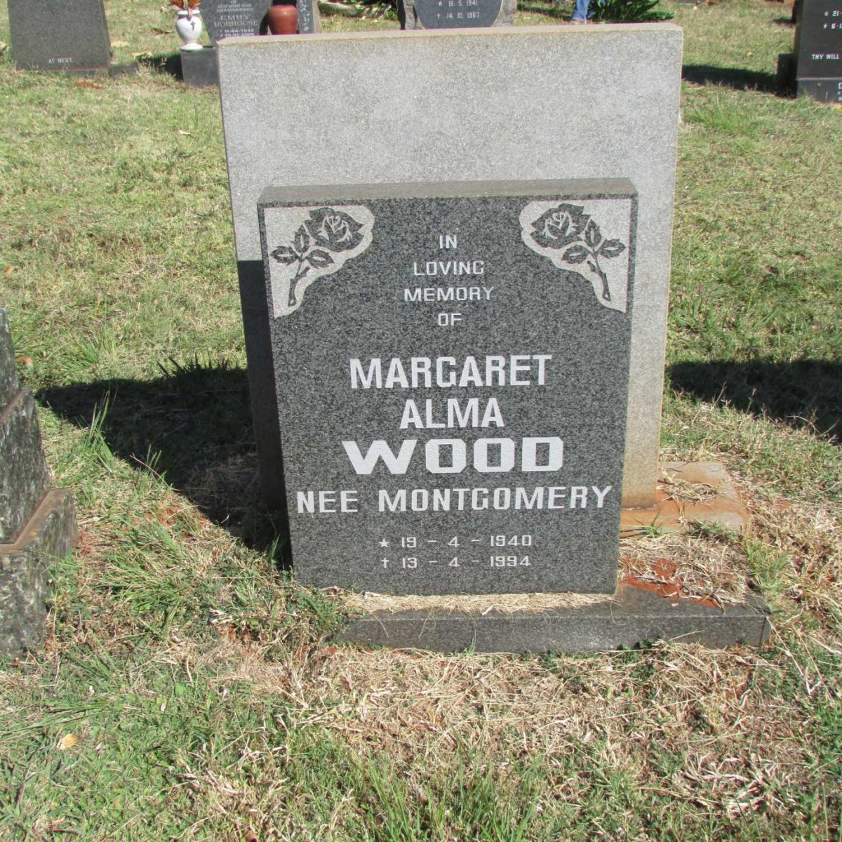 WOOD Margaret Alma nee MONTGOMERY 1940-1994