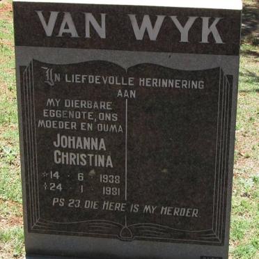 WYK Johanna Christina, van 1938-1981