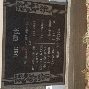 WYK Stephanus, van 1902-1978 &amp; Gesina Maria HALGREEN 1906-1975