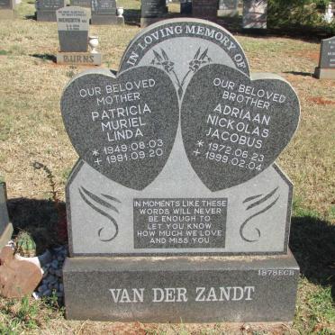 ZANDT Patricia Muriel Linda, van der 1949-1991 :: VAN DER ZANDT Adriaan Nickolas Jacobus 1972-1999