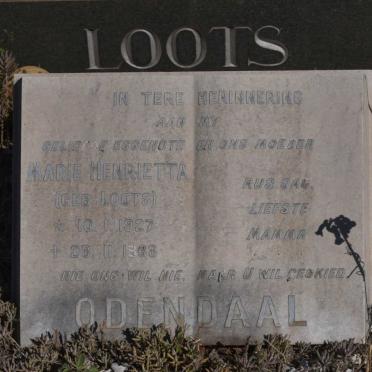 ODENDAAL Marie Henrietta nee LOOTS 1927-1968