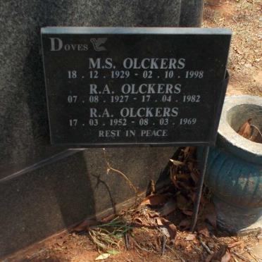 OLCKERS M.S. 1929-1998 :: OLCKERS R.A. 1927-1982 :: OLCKERS R.A. 1952-1969
