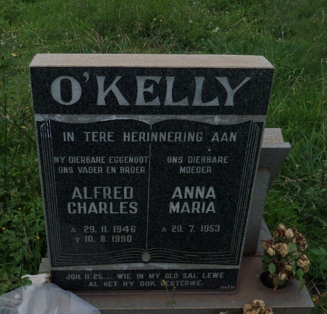 O'KELLY Alfred Charles 1946-1990 &amp; Anna Maria 1953-