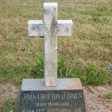 O'BRIEN Joan Crofton nee McMILLAN 1881-1963