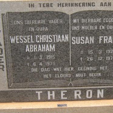 THERON Wessel Christiaan Abraham 1915-1979 &amp; Susan Francis 1923-1977