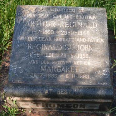 THOMSON Reginald St. John 1881-1959 &amp; Margaret 1886-1963 :: THOMSON Arthur Reginald 1903-1948