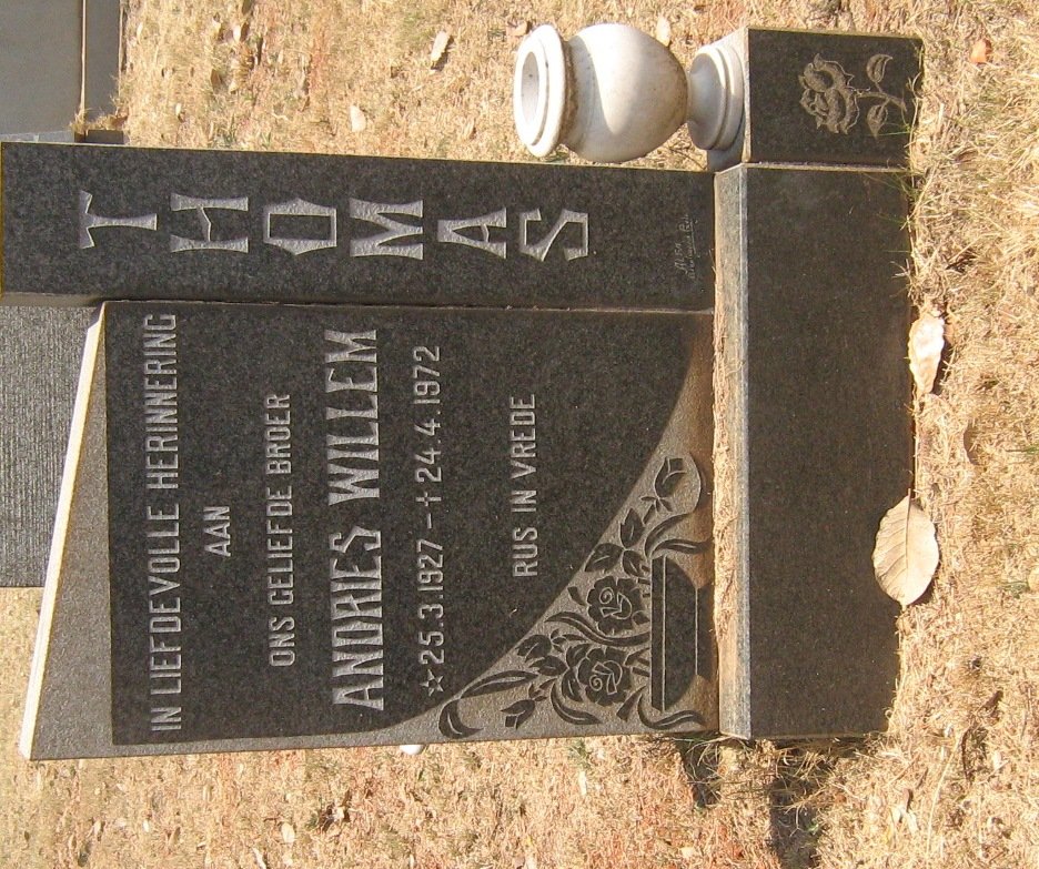 THOMAS Andries Willem 1927-1972