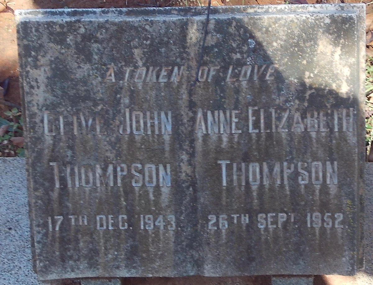 THOMPSON Clive John -1943 :: THOMPSON Anne Elizabeth -1952