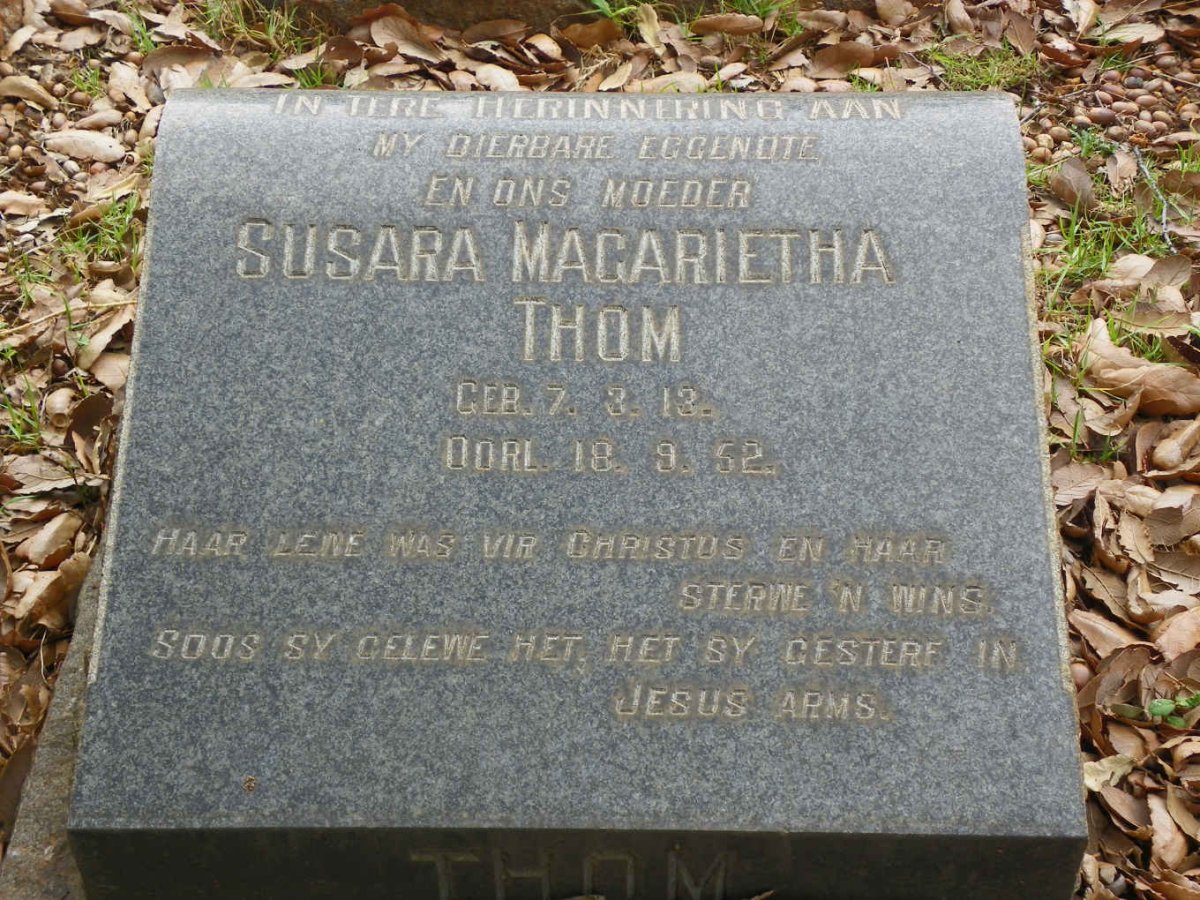 THOM Susara Magarietha 1913-1952