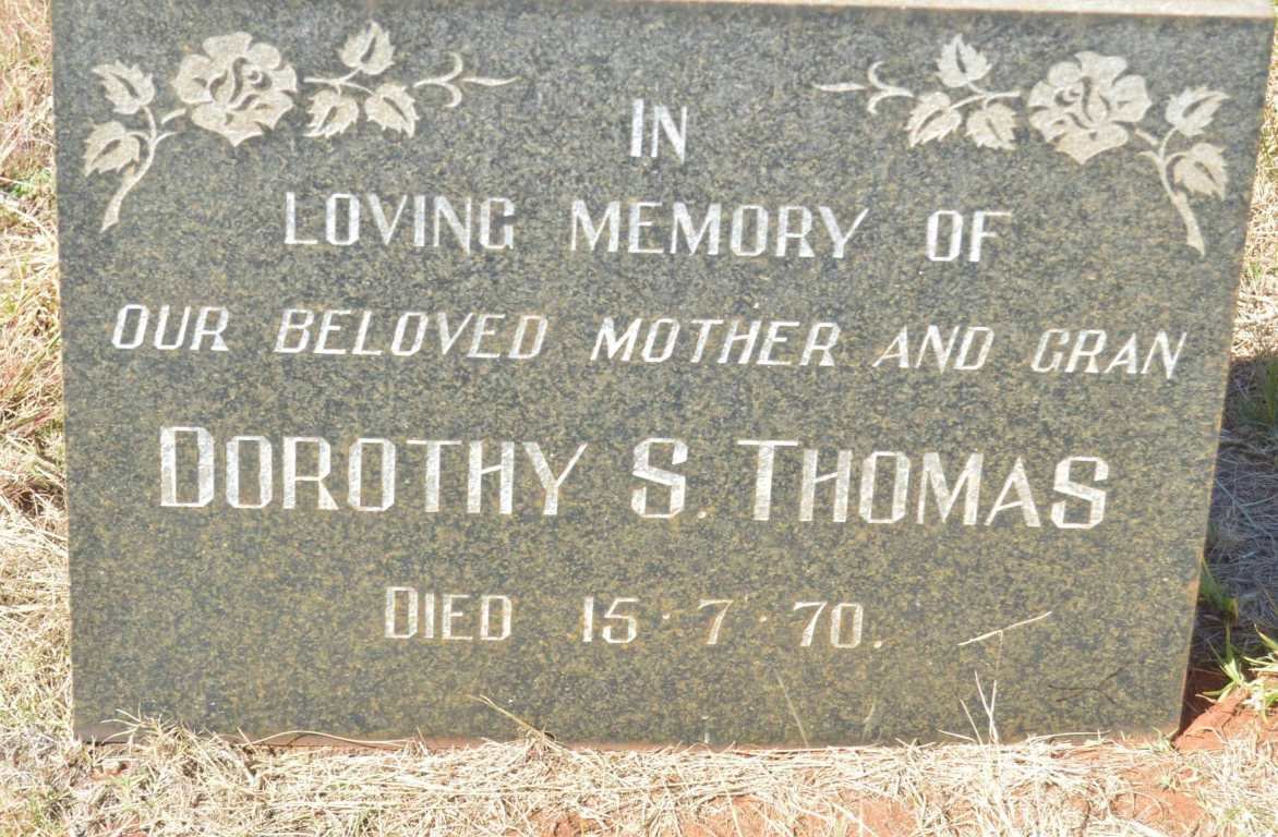 THOMAS Dorothy S. -1970