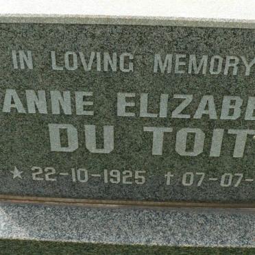 TOIT Anne Elizabeth, du 1925-1991