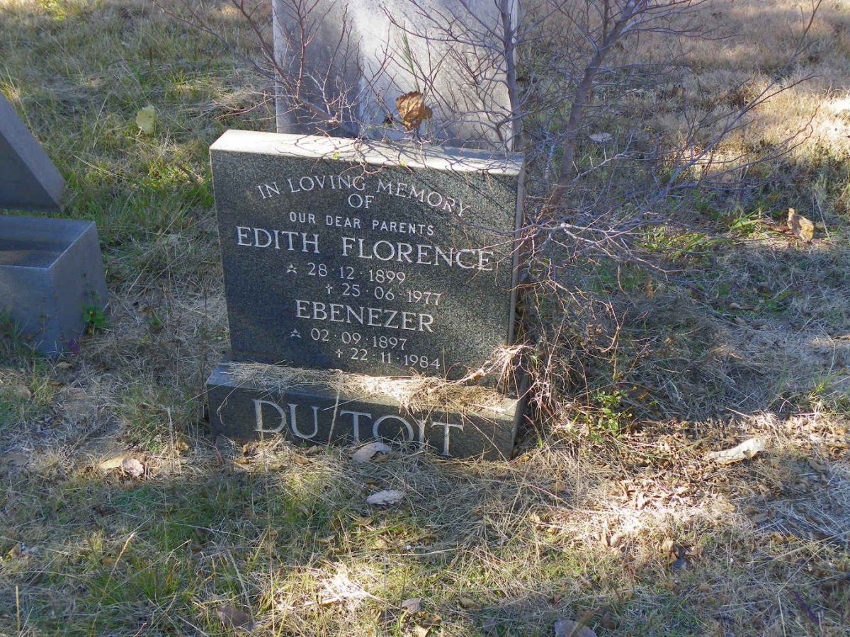 TOIT Ebenezer, du 1897-1984 &amp; Edith Florence 1899-1977