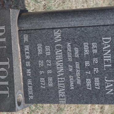 TOIT Daniel Jan, du 1887-1967 &amp; Sina Catharina Elizabeth 1891-1977