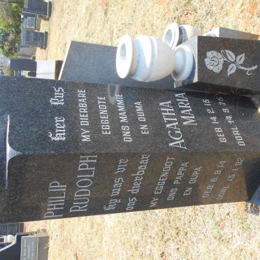 TOIT Philip Rudolph, du 1914-1992 &amp; Agatha Maria 1915-1975