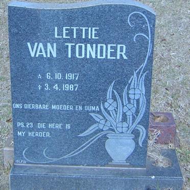 TONDER Lettie, van 1917-1987