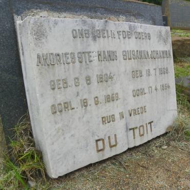 TOIT Andries Stephanus, du 1864-1956 &amp; Susanna Johanna SWANEPOEL 1868-1954