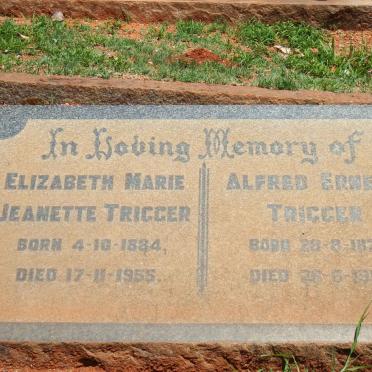 TRIGGER Alfred Ernest 1877-1954 &amp; Elizabeth Marie Jeanette 1884-1955