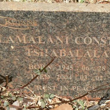TSHABALALA Hlamalani Constance 1945-2004
