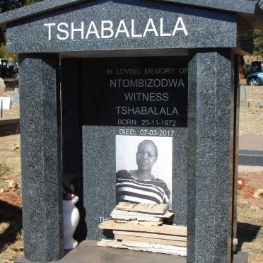 TSHABALALA Ntombizodwa Witness 1972-2017