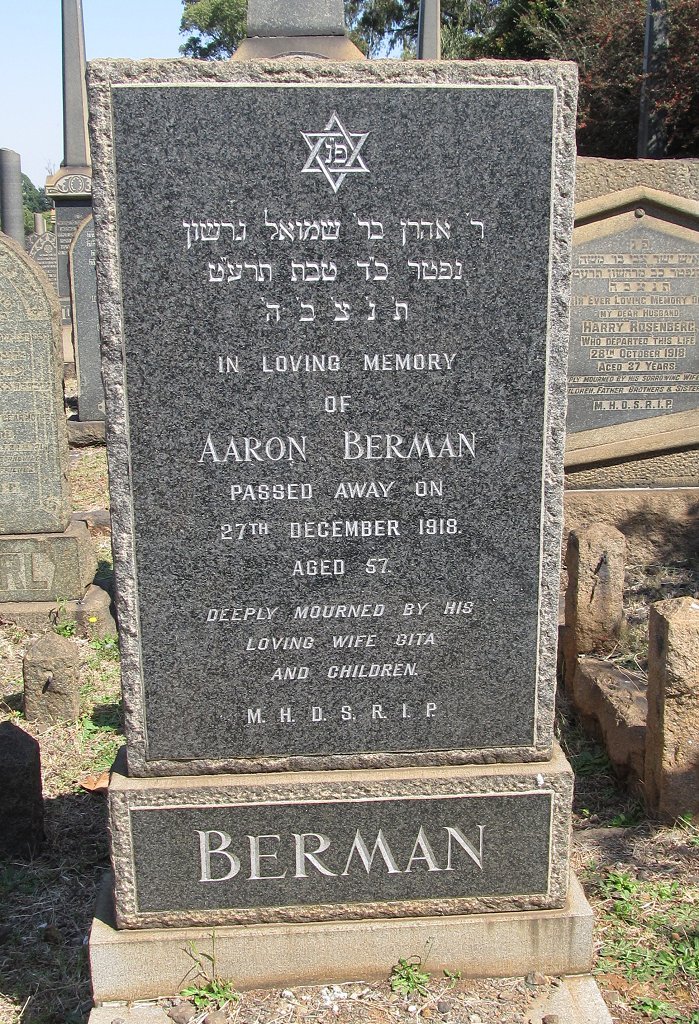 BERMAN Aaron -1918
