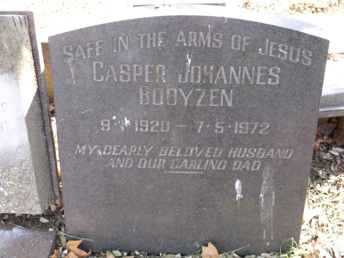 BOOYZEN Casper Johannes 1920-1972