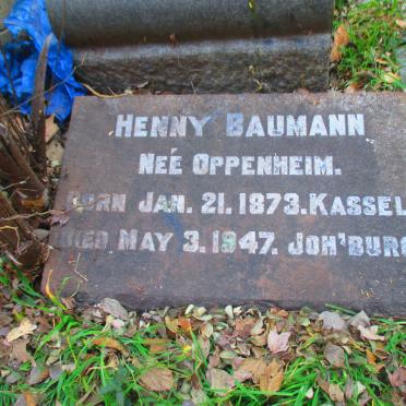 BAUMANN Henny nee OPPENHEIM 1873-1947