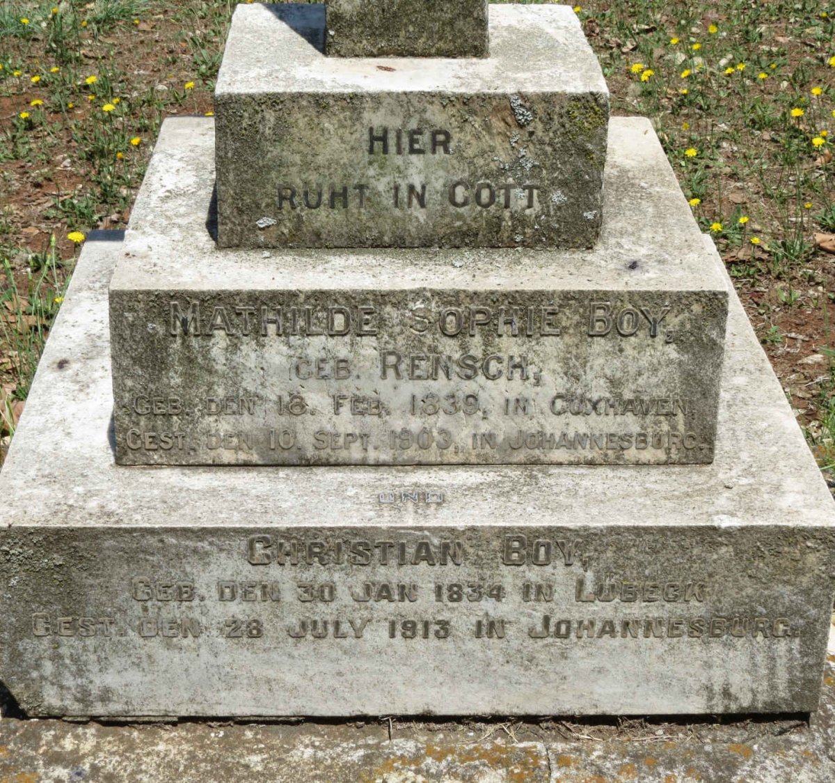 BOY Christian 1834-1913 &amp; Matilda Sophie RENSCH 1839-1903