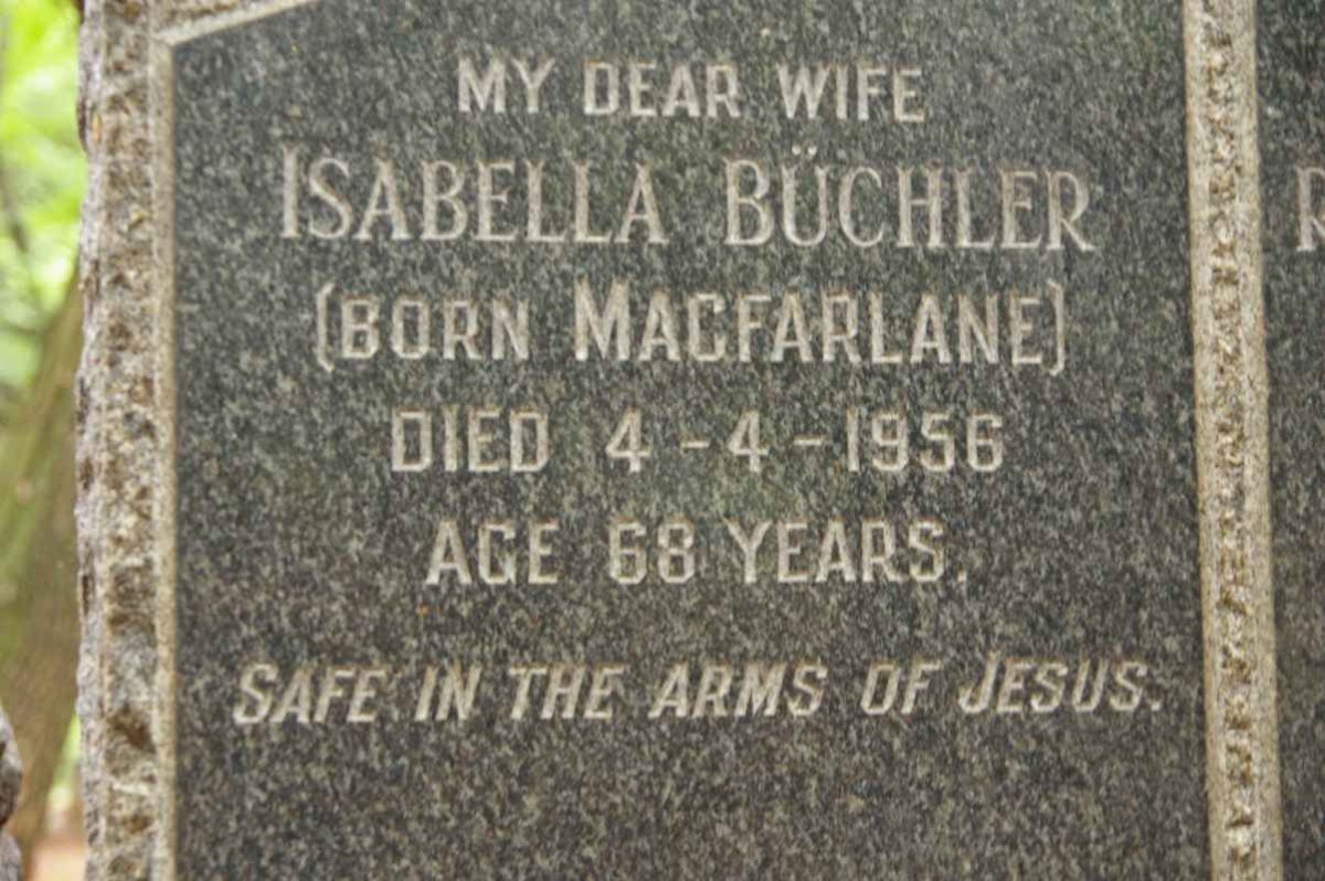 BUCHLER Isabella nee MACFARLANE -1956