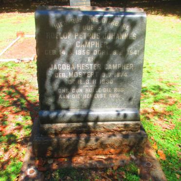 CAMPHER Roelof Petrus Johannes 1856-1941 & Jacoba Hester MOSTERT 1874-1930