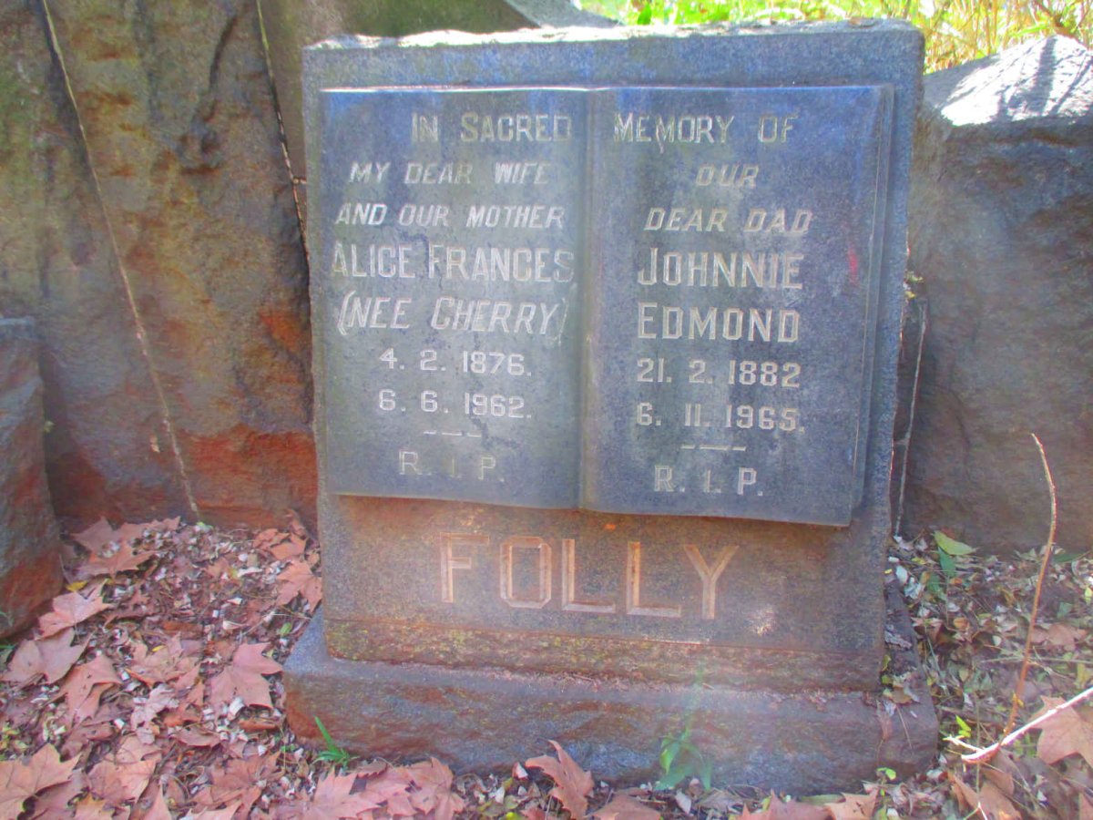 FOLLY Johnnie Edmond 1882-1965 &amp; Alice Frances CHERRY 1876-1962