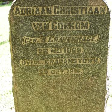 GORKOM Adriaan Christiaan, van 1899-1918