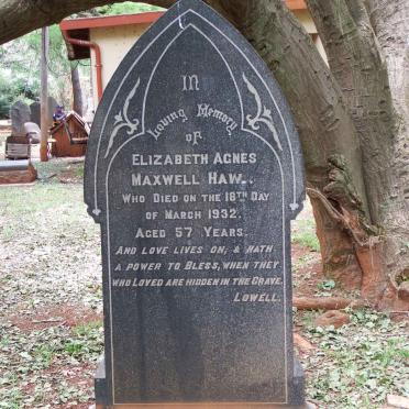 HAW Elizabeth Agnes Maxwell -1932