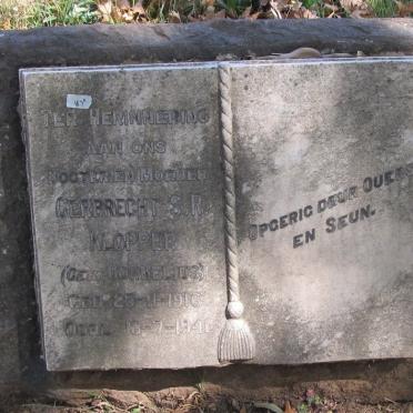 KLOPPER Gerbrecht S.R. nee CORNELIUS 1916-1941