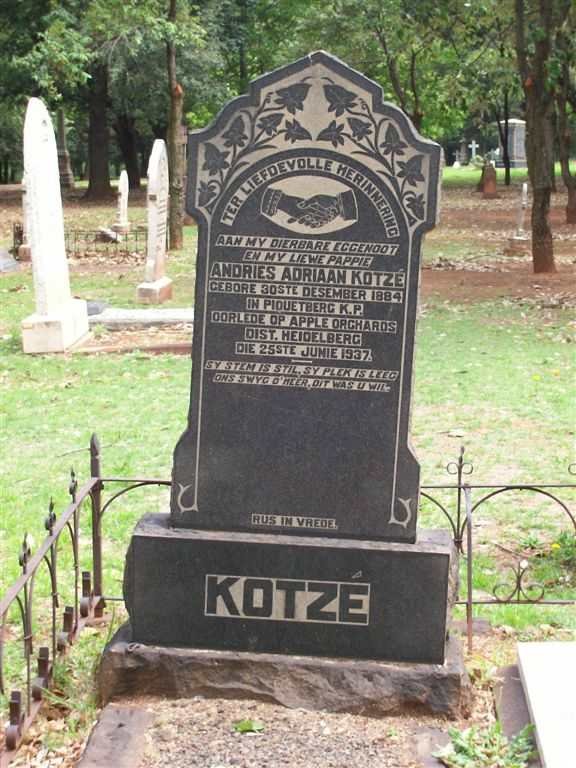 KOTZE Andries Adriaan 1884-1937
