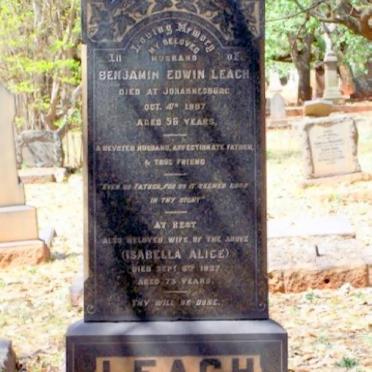 LEACH Benjamin Edwin -1907 &amp; Isabella Alice -1927