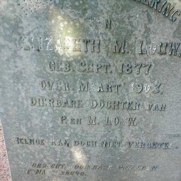 LOUW Elizabeth M. 1877-1903